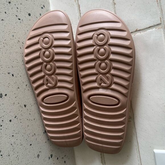Ecco 2nd Cozmo Blush Pink Slide Sandals Nubuck Leather Casual Minimalist Size 37 - Picture 8 of 8